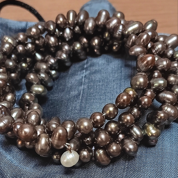NWOT Freshwater Cultured Pearl Coil Bracelet - Picture 1 of 9